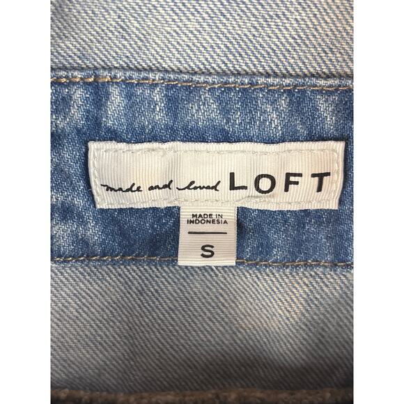 Loft Made with Love Light Blue Denim Jacket with Flare Size Small - Picture 2 of 5